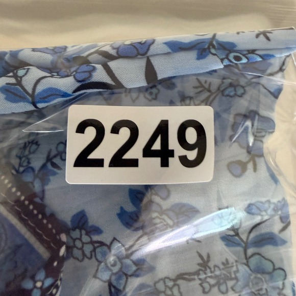 Seven Islands Blue Floral Boho Maxi Dress XL Short Sleeve Smocked Waist Rayon - Picture 11 of 12